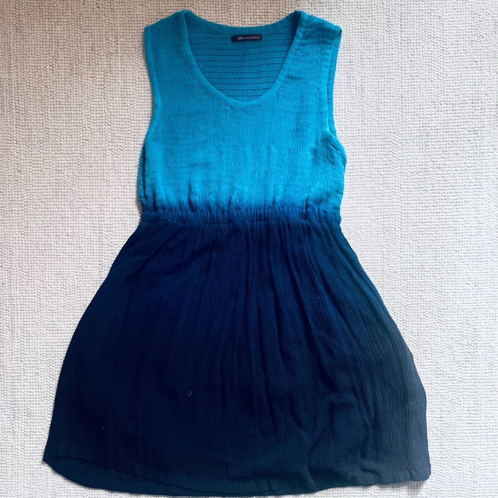 Teal and Navy Womens Dress with Ruching